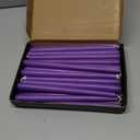 Purple Taper Candles, Set of 24 Unscented and Smokeless 10 Inch Taper Candles Long Burning, Paraffin Wax with Cotton Wicks for Burning Approxinately 7-8 Hours Time