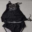 Earlymemb Womens Tummy Control Two Piece Tankini Set Funny Pattern Bathing Suit Drawstring Ruched Swimwear (Large)
