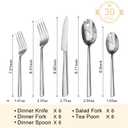 KINGSTONE Silverware Set, 30-Piece Forged Flatware Set Cutlery Set Premium Stainless Steel, Service for 6, for Kitchen, Home, Wedding, Party, Mirror Polished and Dishwasher Safe