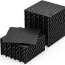 36-Pcs Interlocking Tile, Indoor/Outdoor Drainage Interlocking Floor Tiles 11.8" x 11.8", Anti-Slip Waterproof Soft PVC Splicing Flooring Tile for Garage Patio Pool Bathroom, Black