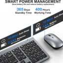 Wireless Keyboard and Mouse Combo - Ultra-Slim Design Full Size Quiet Keyboard with 3 DPI Adjustable Wireless Mouse, Sleep Mode,2.4G Cordless Thin Keyboard Mouse Set for Windows, Mac, Laptop, Black Gray