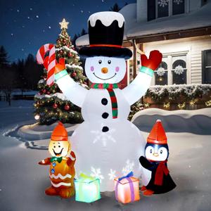 Christmas Decorations, Inflatable Snowman Christmas Yard Decoration - 6ft Built in Colorful Rotating LED Lights Blow Up Outdoor Yard Decorations for Holiday/Party/Lawn/Garden, Ultimate Unicorn