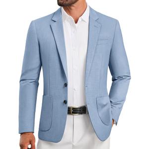Vssjavun Mens Sport Coats and Blazers Casual Two Button Slim Fit Dinner Party Blazer Jacket