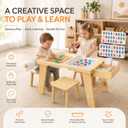 7-in-1 Wooden Sensory Table with Chairs for Toddlers, Kids Sensory Bin Table with Paper Roll, Double-Sided Tabletop for Sand & Water Play, Montessori Activity Tables for Kids, Natural