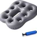 Sondur Travel Cushion, Inflatable Airplane Seat Cushion for Long Flights, 3D Air Cell Seat Cushions with Foot-Operated Inflatable Accessories for Office Chair, Wheelchair, Cars (Irregular)