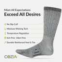 COZIA Merino Wool Socks for Men & Women Casual Warm Winter Cozy Thermal Socks (Medium-Large, E34-charcoal (3 Pairs))