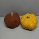 Kajaia 2 Pcs Pumpkin Pillow Plush 11 x 9.5 Inch 3D Cushion Fall Decorations Simulated Stuffed Throw Pillows for Halloween Thanksgiving Bedroom Sofa Couch Supplies (Yellow,Brown)