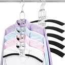 Space Saving Clothes Hangers, Multilayer Metal Hanger 4 Pack 5 in 1 Space Saver Coat Hangers, Anti-Slip Foam Padded Shirt Suit Hanger for Closet Storage Organizer