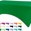 BDDC Table Cover for 6 Foot Tables, Emerald Green Washable and Wrinkle Resistant Stretch Tablecloths Rectangle 6ft for Events, Wedding, Banquets, Parties
