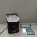 EUHOMY Nugget Ice Maker Countertop with Handle, Ready in 6 Mins, 34lbs Per Day, Removable Top Cover, Auto-Cleaning, Portable Sonic Ice Maker with Basket and Scoop, for Home/Party/RV/Camping (Black)