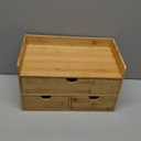 Wisuce Bamboo Desk Drawer Organizer, 2 Drawer Desktop Organizer with Drawers Tabletop Storage Organization Box for Office Home Toiletries Supplies Vanity, No Assembly Required