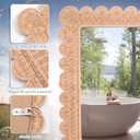 Small Scalloped Rattan Wall Mirror 23" x 17" Decorative Mirror