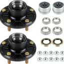 Youxmoto 5 on 5 Trailer Idler Hub kit, 5-Hole, 5" Bolt Circle Idler Hub for 3,500 lb. Axles, Replacement Trailer Brake Hub Drum Assembly for Rvs; (for L68149 and for L44649 Cone Bearings), Set of 2