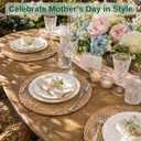13.8'' Round Woven Placemats Set of 12, Boho Rattan Chargers for Dinner Plates, Rustic Wicker Place Mats, Straw Braided Table Placemats, for Dining Table Decor, Wedding, Farmhouse and Home Decor