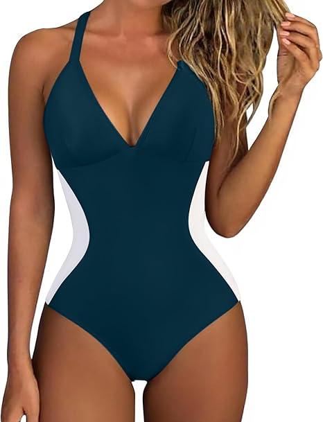 SUUKSESS Women Slimming Tummy Control One Piece Swimsuit Sexy Bathing Suit, Size L