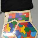 Yunsailing 3 Pack Hexagon Wooden Puzzle Wood Russian Blocks Tangram Puzzle Brain Teaser Puzzles Geometric Jigsaw Block Russian Blocks Logic IQ STEM Toy for All Ages Kid Adult (Fancy)
