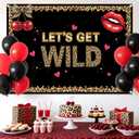 Leopard Cherry Let’s Get Wild Backdrop 7×5ft, Cheetah Print Party Decoration for Birthday, Bachelorette, or Girls’ Night Photo Booth and Dessert Table Background