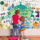 3 x HOWAF Ramadan Mubarak Coloring Poster with 24 (12 Colors) Paint Pens, Eid Mubarak Coloring Poster Banner for Eid Party Decoration Supplies, Ramadan Kareem Party Decor Table Cover Banner