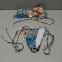 Verdusa Women's 2 Piece Leopard String Bikini Set Cheeky Swimsuits Hawaiian Outfits (Medium, Multicolor)