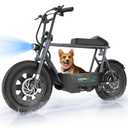 Caroma Peak 1200W Electric Scooter with Seat, 16" Fat Tire Electric Scooter for Adults & Teens, 30 Miles Ranges 20MPH Max Speed, Electric Motorcycle for Commuting with Basket Blue