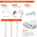 2 Pack 4 Inch PVC End Cap Fitting for Schedule 40 PVC Pipe, White Slip Socket Cap Connector for Irrigation Pool Spa and Cold Water Lines