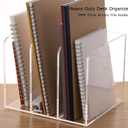 YUXUN Acrylic Desk File Organizer - 3 Section Vertical File Folder Rack, Clear Desktop Sorter for Home/Office/Classroom, Holds Magazines, Binders, Notebooks, Envelopes & Documents