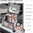 FRENESSA Portable Makeup Case Clear Crown Box Cosmetics Display Case Toiletry Organizer Box Transparent Acrylic Artists Train Case Travel Makeup Tools Storage for Vanity Bathroom Counter Dresser Case
