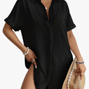 Bsubseach Women Swimsuit Coverup Shirt Dress Button Down Bathing Suit Cover Up Beachwear