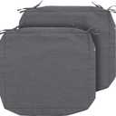 Magpie Fabrics Patio Cushion Covers Set of 2(Replacement Cover only, No Insert!), Waterproof Indoor Ourdoor Deep Seat Chair Cushion Slipcover with Ties(22x20x4 Inch, Dark Gray)