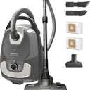 Akitas C11 Bagged Canister Vacuum Cleaner, Light Weight HEPA Filtration, 33ft Cleaning Radius with Retractable Cord, Ideal for Hard Floors & Low-Pile Carpet Extra Floor Brush