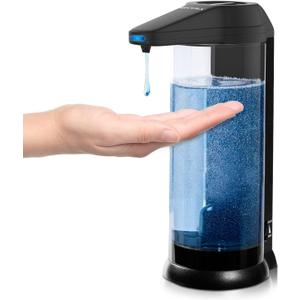 Secura 17oz Automatic Liquid Soap Dispenser, Touchless Battery Operated Hand Soap Dispenser with Adjustable Soap Dispensing Volume Control Dial, Personal Care Dispenser (Black) (500ml)