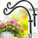 Qiang Ni Outdoor Bird Feeder Hanger Hooks: 12-Inch 50Lbs Wall Hanging Plant Bracket Indoor - 2 Pieces Plant Hooks for Hanging Flower Baskets