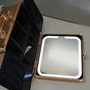 Relavel Makeup Bag with LED Mirror, Makeup Box Travel Train Case with Rechargeable Lighted Mirror, Cosmetic Brush Organizer Storage for Makeup Artists Gifts for Women and Girls, Rose Gold (Small)