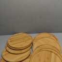 Meanplan 12 Pcs Charcuterie Board Bulk Round Wood Trays Bamboo Serving Platter with Rim Polished Wooden Vegetable Platter for Holding Fruit Bread Pizza Party Decor (11.8 Inch)