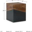 Signature Design by Ashley Accent End Table, Trailbend, Brown/Gunmetal, 15" W x 15" D x 18.5" H