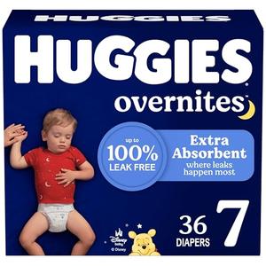 Huggies Overnites Size 7 Overnight Diapers (41+ lbs), 36 Ct, Packaging May Vary