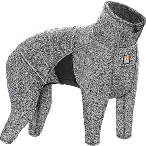 Kurgo Stowe Base Layer - Comfortable, Cold-Weather Pet Wear - Breathable Snug Fit - Dual-Zipper Dog Onesie - Reflective Side Seams - Dog Pajamas - Machine Washable - Large - Black/Grey (Large (Pack of 1))