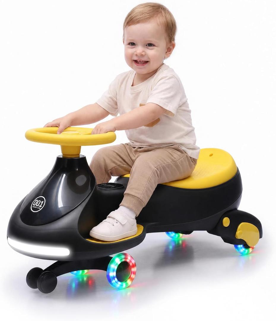 Garvee 12V Electric Wiggle Car for Toddler,2 in 1 Swing Car with Pedal,4MPH