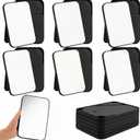 Cinnvoice 12 Pack Desktop Makeup Mirror Bulk 90 Adjustable Portable 8" Vanity Table Mirror with Stand, Folding Travel for Makeup Party Spa Party, Women, Cosmetics Personal Beauty (Black)