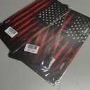 3 x Front License Plate Cover Car Decor Accessory Aluminum Metal Rust-Proof US Car Plate Novelty Vanity Tag Cover with 4 Holes for Men Women 6 * 12 in - Black Red American Flag