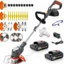 Electric Weed Wacker Cordless Battery Powered,Grass Trimmer Lawn Edger, 33in-47in