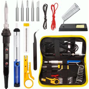 WellerMan Soldering Iron Kit 80W  LCD Digital Adjustable Temperature Soldering Tool Set with 5 Precision Tips, Desoldering Pump, Solder Wire, Stand for DIY, Electrical Repairs, and Metal Work
