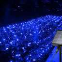iBaycon Solar Net Lights, 5ft 5ft Mesh with 8 Modes, Waterproof for Xmas Trees, Parties, Gardens, Weddings, Outdoor Decorations (Blue)