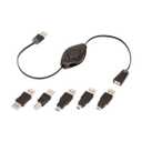 Emerge Tech ReTrak ETPRU6M Universal USB Extension Retractable Cord, Black, 6 feet