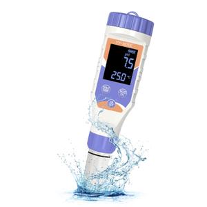 7-in-1 Digital Pool Water Tester  Chlorine, pH,Salt,ORP, EC, TDS&Temp Meter for Saltwater Pools, Hot Tubs, Spas, Aquariums&HydroponicsComplete Digital Pool Chemical Tester for Safe&Healthy Swimming