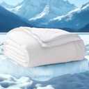 Bedsure Cooling Blankets for Hot Sleepers - Summer Blanket Twin Size, Cold and Lightweight Gift for Night Sweats, Ice Cooled Breathable Comforter for Bed and Couch, White, 60x80 Inches