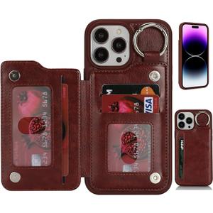 for iPhone 16 Pro Case Compatible MagSafe Wallet with Card Holder - Detachable 2 in 1 Magnetic Stand Cover - Wireless Charging Credit Card Slots for Men Women-Beige