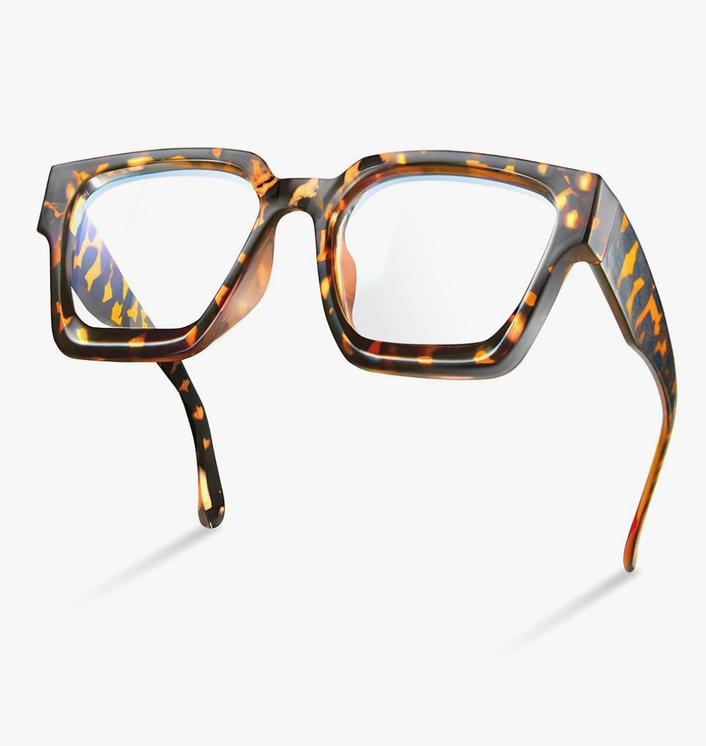 livho Oversized up to 99% Blue Light Blocking Glasses for Woman - Rectangle Fashion Glasses for Computer, Chic Preppy Frame