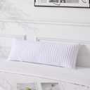 UGASA 14x36 Inch Pillow Cover Pack of 1 Soft Boho Stripe Corduroy Large Long Rectangular Lumbar Cushion Cover Farmhouse Decorative Throw Pillowcase for Bed Couch Sofa Bedroom Living Room, Pure White