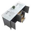 Vanity Art 72" Double Sink Bathroom Vanity Cabinet with Engineered Marble Top